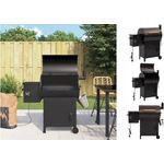 vidaXL Holzkohlegrill Pelletgrill mit Schornstein Schwarz 104 cm Eisen, 6-in-1 Funktion, einfache Reinigung