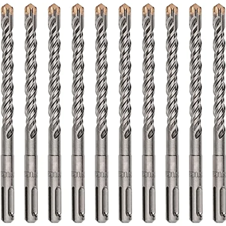 STIER Hammerbohrer Premium, 4-schneidig, Hartmetall Spitze, SDS-plus, präzises und schnelles Bohren, Beton Stein, 8 x 160 mm, 10 Stück, Schwerst Einsatz, STIER, Blau