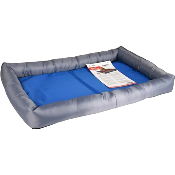 Flamingo Tierdecke Kühlkorb Fresk, rechteckig, Größe L (70 x 50 x 8,5 cm), blau/grau – Bild 1