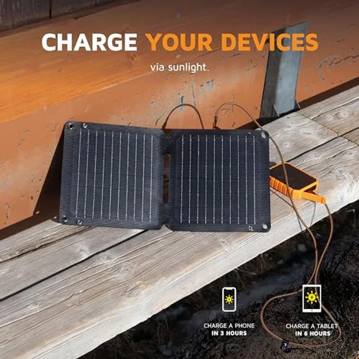 Xtorm SolarBooster, Solarpanel Xtreme Series, 14 W, tragbar, mit LCD-Anzeige und USB/USB-C Anschlüssen für mobiles Laden – Bild 5