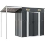 vidaXL Gartenhaus mit Schleppdach Anthrazit 277x110,5x181 cm Stahl