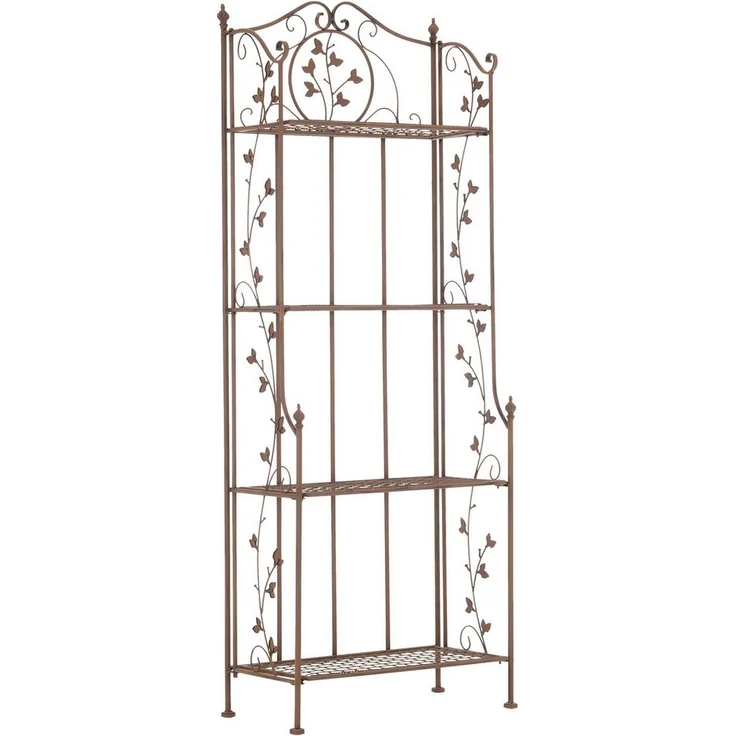 CLP Standregal Arona, Rankhilfe im Landhausstil, pulverbeschichtetes Eisen, antiker Charakter – 158 x 60 x 33 cm (H x B x T), weiß – Bild 1