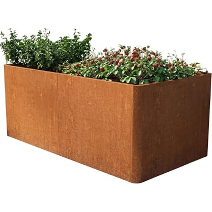 GFP PRIMEYARD Cortenstahl Hochbeet Mario 200x107x80 cm, Wetterfest & langlebig, Rost-Optik – Bild 1