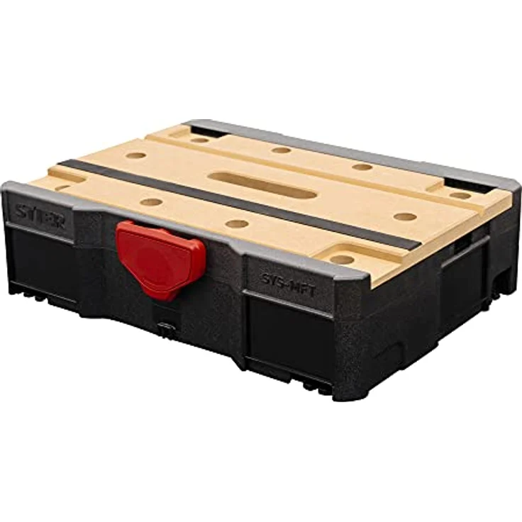 Stier Systainer T-LOC MFT BLACK-Edition, mobiler Werkzeugkoffer mit rutschfester Haftunterlage und flexiblem Stauraum, schwarz – Bild 1