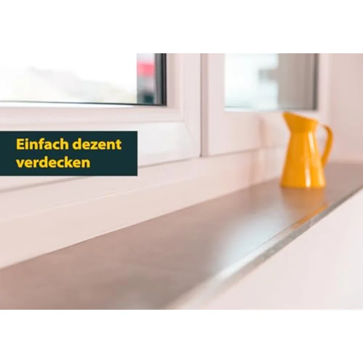 SCHELLENBERG PVC-Flachleiste, selbstklebend, 1,5 m, Breite 3/4/5 cm, weiß, zur Verblendung von Fugen an Fenstern und Türen – Bild 4