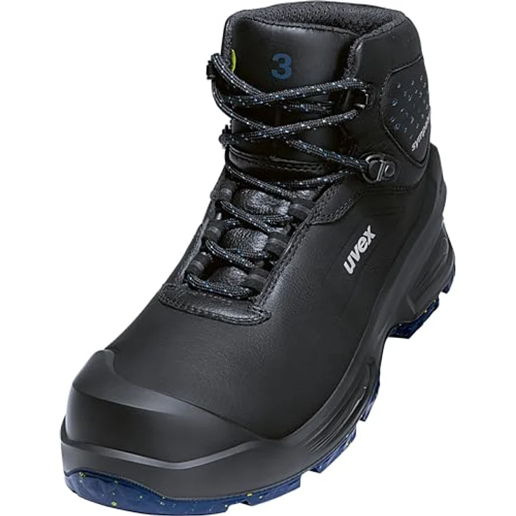 Uvex Sports uvex 3 MACSOLE Stiefel S7 68632, schwarze Sicherheitsschuhe mit hitze-, chemikalien- und schnittbeständiger MACSOLE Gummilaufsohle, Weite 11, Größe 43 – Bild 1