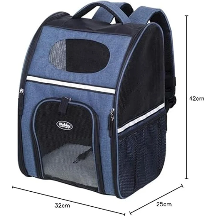Nobby Tiertransporttasche Rucksack "RANA" bis 6,00 kg, strapazierfähig, Mikrofaser, grau – Bild 3