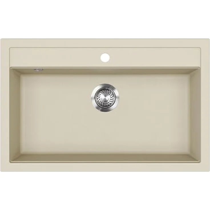 Bergström Spülbecken "Sydney", Beige, Einbauspüle, 80 x 51 cm, 20 cm tief, pflegeleicht aus Quarz und Harzen – Bild 1