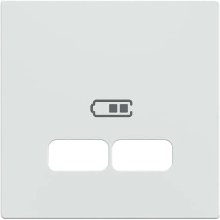 Schneider Electric Merten Zentralplatte MEG4367-0319 für USB Ladestation, System M, polarweiss glänzend, IP20, antibakteriell – Bild 1