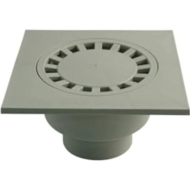 Marley Haus & Hofablauf 198 x 198 mm HT/KG DN70, senkrechter Anschluss mit Geruchsverschluss, Belastung 1,5t, Einbautiefe 125 mm – Bild 1
