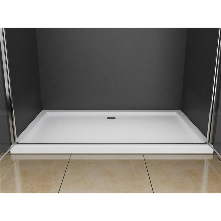 Buylando Maja 135x195 cm Duschtür Nischdusche, Klarglas aus 6 mm ESG Sicherheitsglas, stabile Aluminiumprofile, verstellbar bis 20 mm