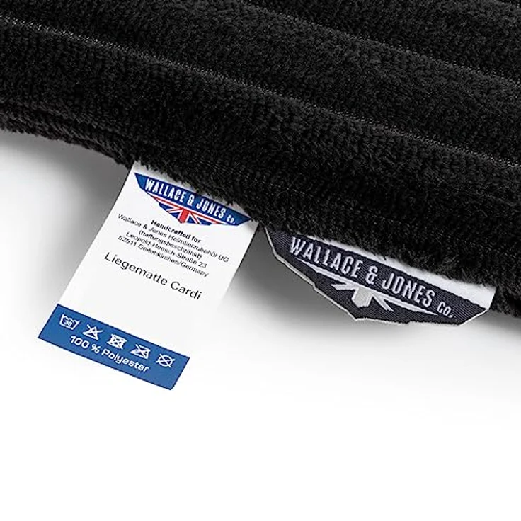 Wallace & Jones | Liegematte Cardi, Liegekissen für Hunde - schwarz | S | ca. 60 x 45 cm – Bild 4