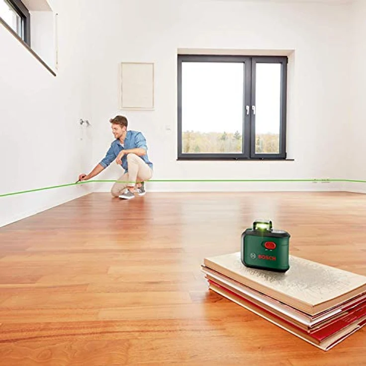 Bosch Kreuzlinienlaser AdvancedLevel 360 (Arbeitsbereich: bis 24 m, selbstnivellierend bis ± 4°, grüner Laser, 4x AA-Batterien, im Karton) – Bild 4