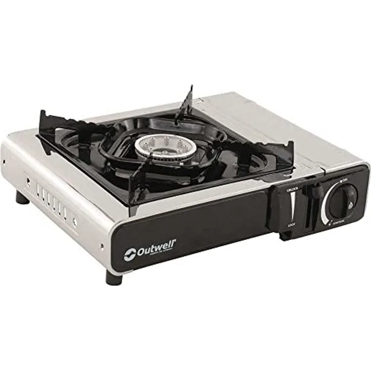 Outwell Appetizer Solo, leichter einflammiger Gaskocher mit robustem Reisebehälter für Camping und Outdoor