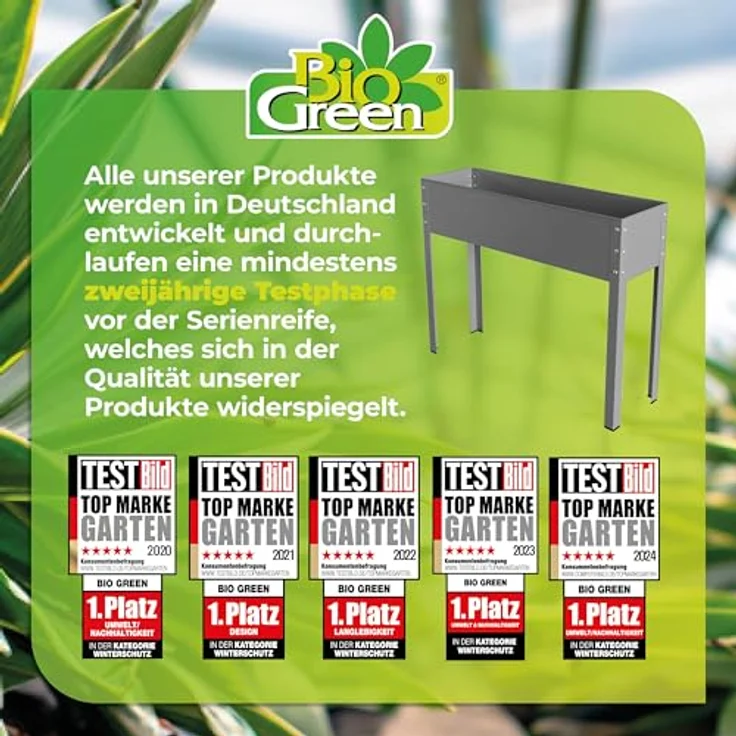 Bio Green Metallhochbeet Freising-XL, anthrazit, 100 x 30 x 80 cm, MHF-XL für Balkon & Terasse – Bild 7