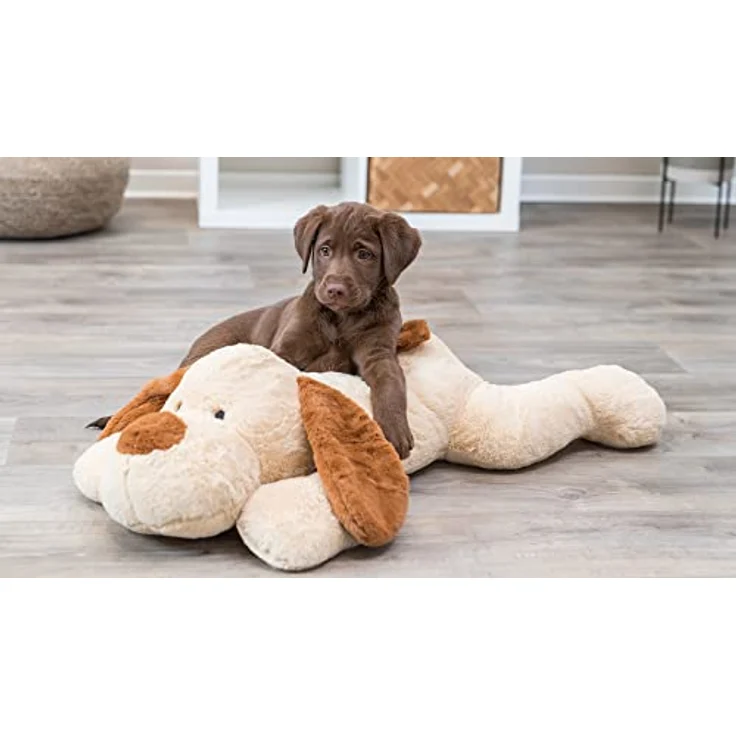TRIXIE geräuschloser und beruhigender Ankuschelhund Benny aus Plüsch für Welpen, Hundespielzeug, Kuscheltier, 75 cm - 36980 – Bild 4