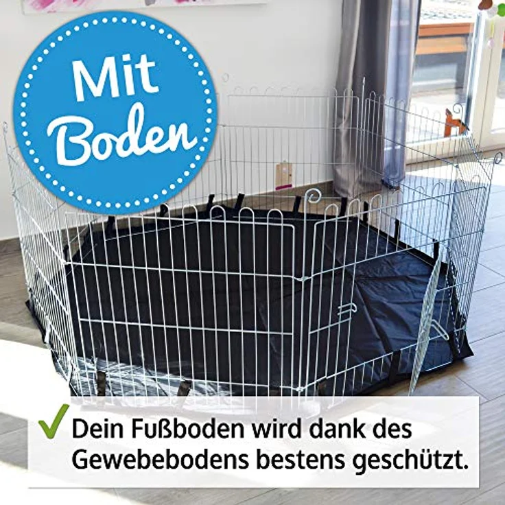 Zooprinz Freigehege „Summer“ mit Bodenschutz, faltbares Gittergehege für Hasen und Welpen, Stecksystem, einfacher Aufbau, Größe S (60x60 cm) – Bild 3