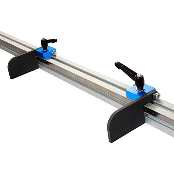SCHMIDT systemprofile Längenanschlag C 2m Aluminium-Profil Säge-Anschlag 1m-1m Mitte Maßband 2x Ablängklappe