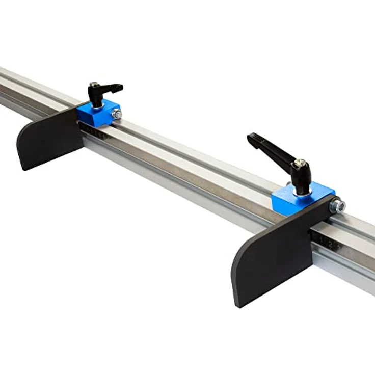 SCHMIDT systemprofile Längenanschlag C 2m Aluminium-Profil Säge-Anschlag 1m-1m Mitte Maßband 2x Ablängklappe – Bild 1