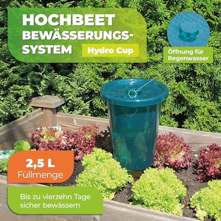 Bio Green HYDRO Cup Becheraufsatz mit Füllstandsanzeige Bewässerungssystem mit einer Kapazität von 2,5 l Pflanzenbewässerung - HCP-T – Bild 6