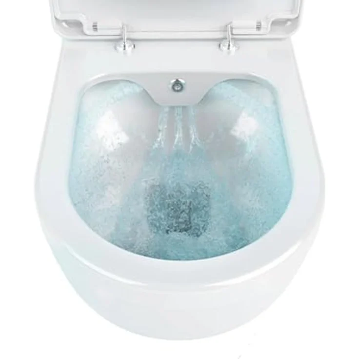 Spülrandloses Wand Hänge WC Spülrandlos Toilette Bidet Taharet Rimless Taharet WC + Deckel – Bild 3
