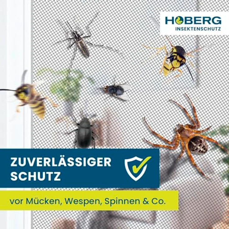 Hoberg Insektenschutzvorhang 80 x 210 cm | Fliegengitter Tür mit XXL-Magnetbändern | Magnet Fliegenvorhang | selbstschließend & strapazierfähig – Bild 4