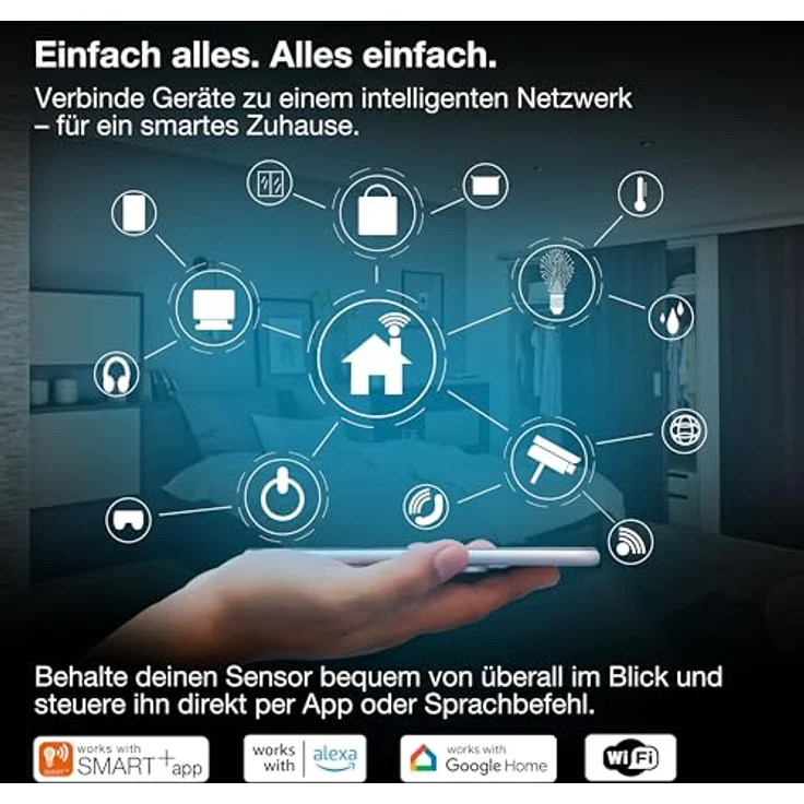 Osram Smart+ Bewegungsmelder, WiFi Sensor für Innen- und Außenbereich, weiß, Bewegungserkennung bis 5 m, wiederaufladbarer Akku, kompatibel mit Amazon Alexa und Google Home – Bild 8