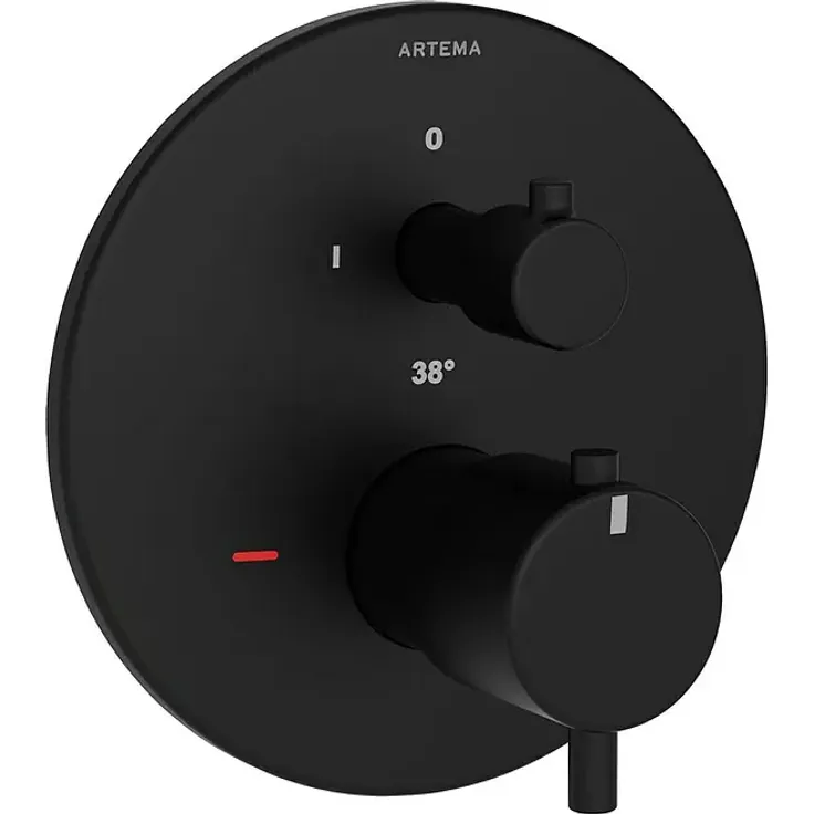VitrA Flow Soft, Einhebelmischer für Unterputzmontage, matt schwarz, Ausladung 88 mm, mit Handbrauseanschluss, 6 Funktionen