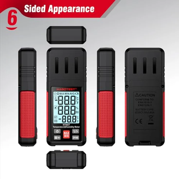 Habotest HT607, Multimeter für Temperatur- und Feuchtigkeitsmessung mit LCD-Display und Hintergrundbeleuchtung – Bild 9