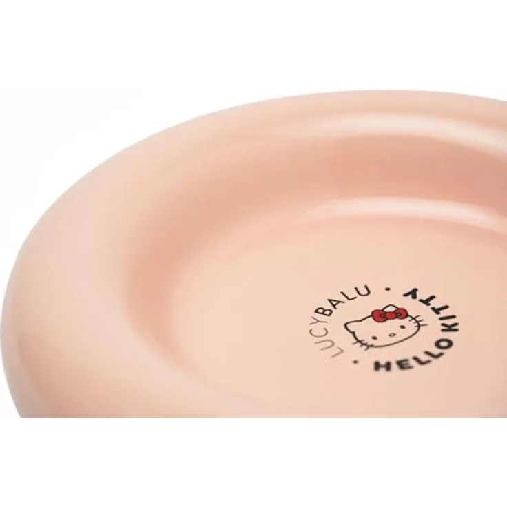 LucyBalu X Hello Kitty Drop Katzennapf aus Porzellan, erhöhter Fressnapf für Katzen, ergonomisch, kippsicher, rosa – Bild 5