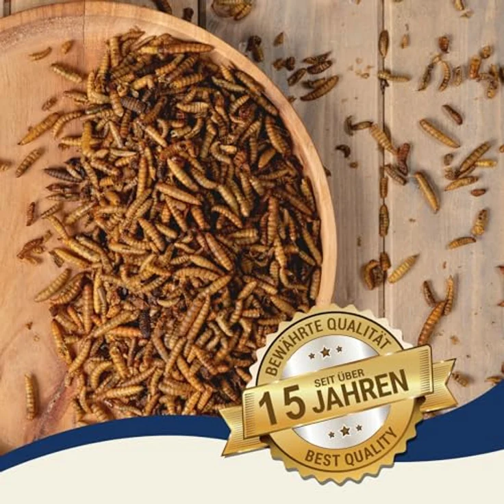 Lyra Pet® 1 kg getrocknete Soldatenfliegenlarven | Black Soldier Fly | Hermetia Illucens | Reich an Kalzium & Proteinen | Energiereiches Futter für Vögel, Fische, Nager & Reptilien – Bild 4