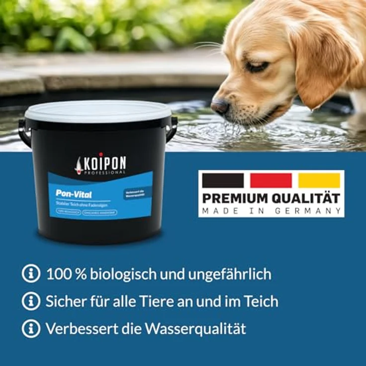 KOIPON Pon-Vital 2,5 kg, 100% biologische Teichpflege gegen Algenwachstum und Fadenalgen, für Gartenteiche – Bild 5