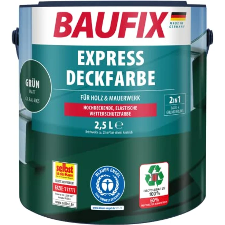 Baufix Express Deckfarbe grün, 2,5 l – Bild 1