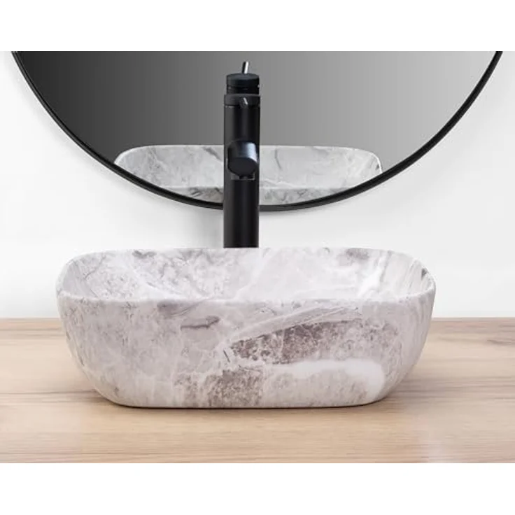 Rea Aufsatzwaschbecken Belinda mini stone matt Keramik Waschtisch 25,5 x 37 x 11,5 cm (Steinimitation) – Bild 4