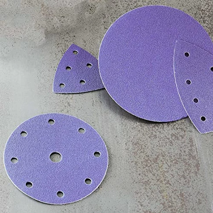 MENZER Purple HD Klett-Schleifscheiben, 225 mm, Keramik-Mix, für Trockenbauschleifer, K80, 25 Stück – Bild 5