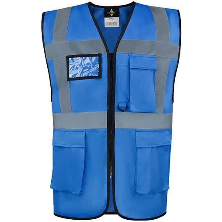 korntex Warnweste Comfort Executive Multifunctional Safety Vest Hamburg, gelb, zertifiziert nach EN ISO 20471, mit 5 cm Reflexstreifen, zwei Taschen und multifunktionalem Zubehör
