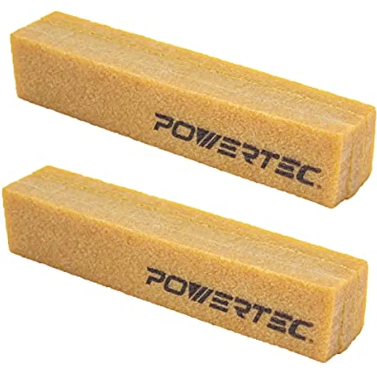 POWERTEC 71002-P2 Schleif-Reinigungsstab für Schleifbänder und Scheiben | Naturkautschuk-Radierer – Holzbearbeitungswerkzeuge, zum Schleifen von Perfektion, 2 Stück