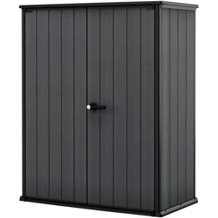 Keter Gartenhaus Gerätehaus Cortina Alto 1400L Grau, Duotech Material, UV-beständig, abschließbarer Deckel – Bild 1