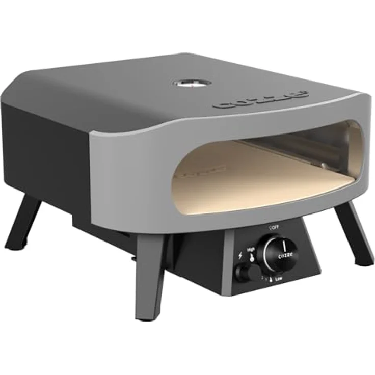 Cozze Pizzaofen Classic, Gasofen mit 6000 W Leistung, graues Edelstahl-Design, 13 Zoll Format – Bild 6