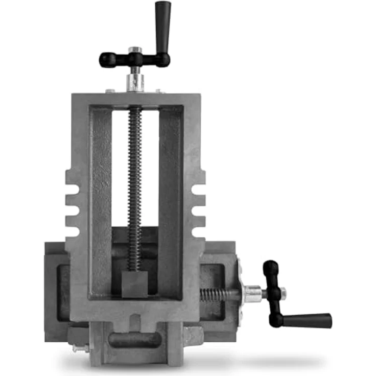 EBERTH BV3-5BT, Schraubstock Kreuztisch aus Gusseisen und Stahl, Arbeitstisch 120 x 230 mm, Arbeitshöhe 100 mm, 2 Achsen für präzise Bohr- und Fräsarbeiten – Bild 6