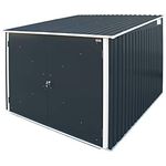 Tepro Fahrradschuppen für 4, Fahrradgarage mit 4x verstellbaren Fahrradschienen & breiten abschließbaren Doppeltüren, Gartenschuppen aus Metall für Fahrräder, Fahrradlager für 4 Fahrräder, Anthrazit