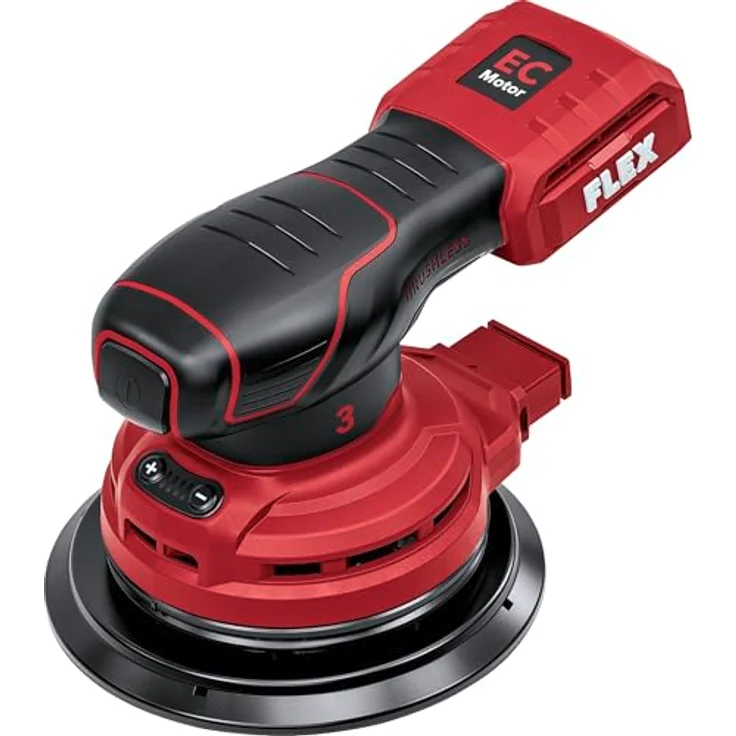 FLEX ORE 3-150 18-EC C, 18 V Akku-Exzenterschleifer mit 4 Stufen Drehzahleinstellung, Staubfiltersack und bürstenlosem Motor