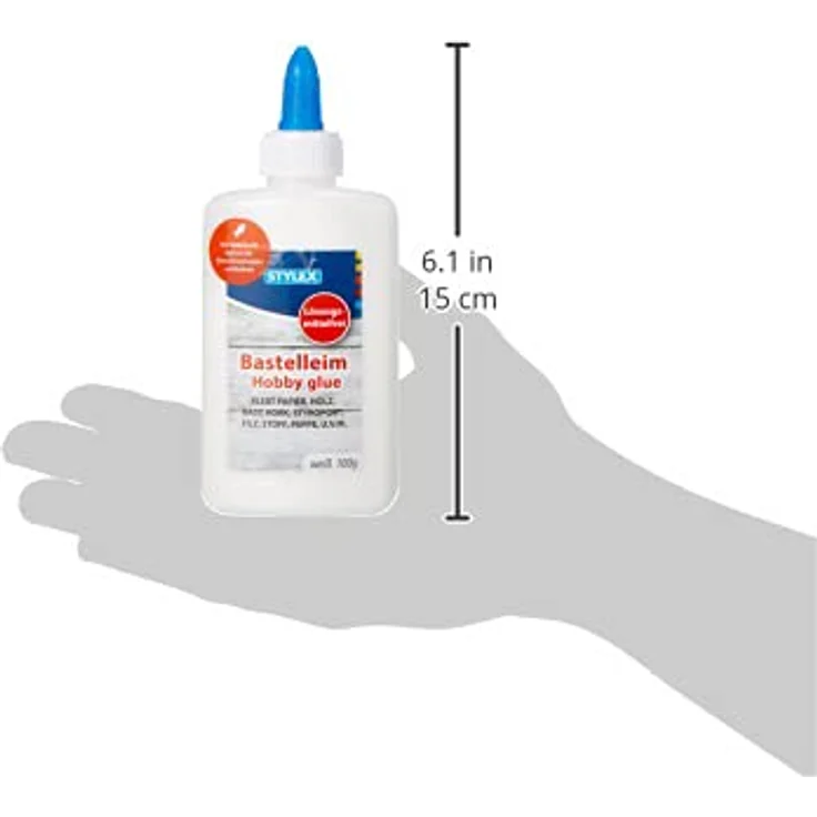 Stylex 23373 - Weißer Bastelleim, 100 g, lösungsmittelfrei, klebt kraftvoll und schnell, ideal für Holz, Filz, Papier und mehr – Bild 4