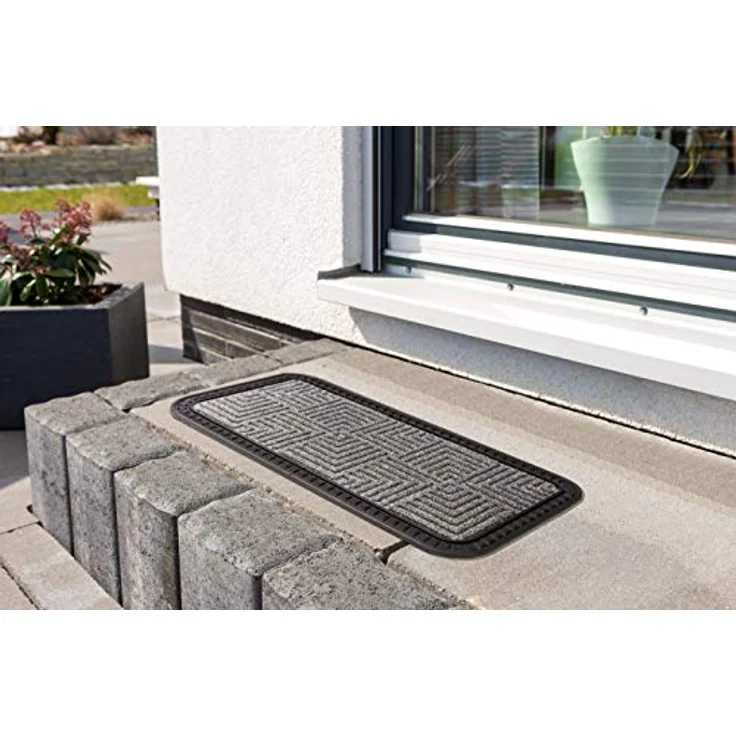 ASTRA Fussmatten - Sauberlauf - Schmutzfang - Outdoorfußmatte - Fussabtreter - Stufenteppiche geeignet - strapazierfähige Türmatte - 50 x 80 cm - Silber – Bild 4