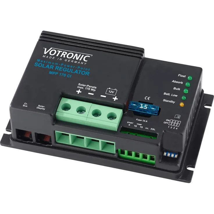 Votronic MPP 170 CI 10A, MPPT Solarladeregler 12V mit automatischer Ladeoptimierung und wartungsfreier Technologie