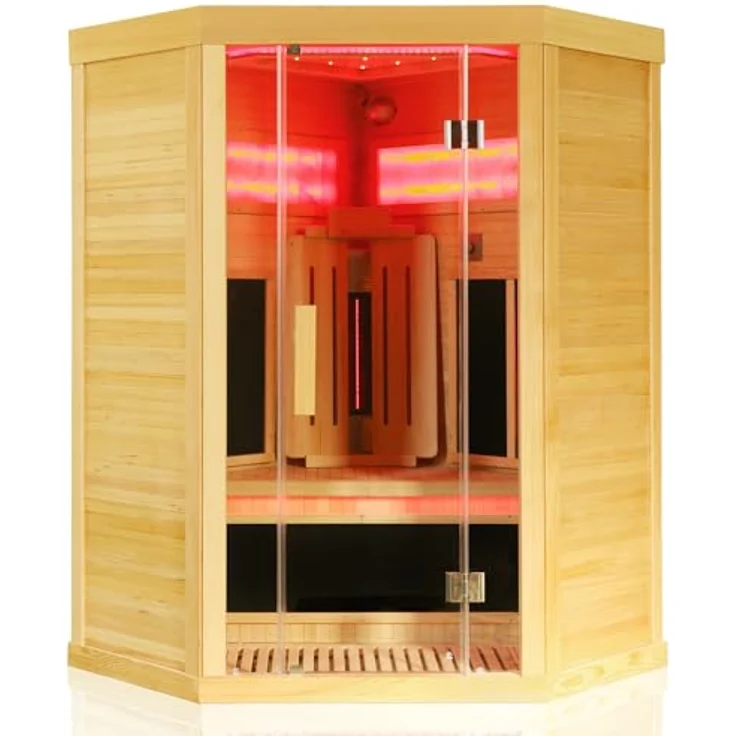 Dewello Infrarotkabine SALTCOATS 120 Wärmekabine, Dual-Therm, bis zu 2 Personen, Hemlo – Bild 2