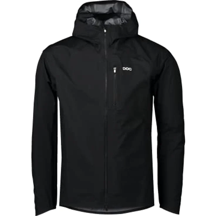 Poc Motion Rain Herren Velojacke, wasserdichte Bikejacke mit verstellbarer Kapuze und atmungsaktiven Zonen, Schwarz, Größe L – Bild 1