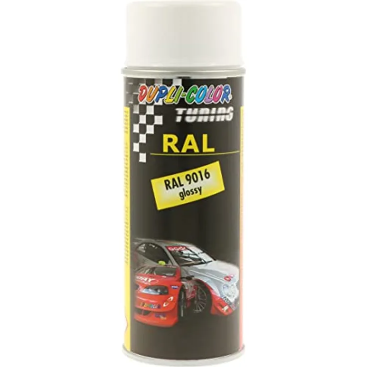 DUPLI-COLOR 238291 SPRAY PAINT RAL 9016, glänzend, 400 ml, hochwertige Acryl-Qualität, sehr gute Deckkraft, wetterfest und UV-beständig