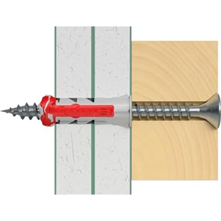fischer Red-Box DuoPower, Sortimentsbox mit 280 universellen Dübeln für verschiedene Baustoffe und Befestigungen, langlebig und leistungsstark – Bild 5