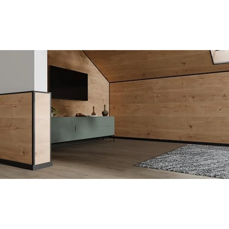 EGGER Faltleiste 'DecoWall FL537', flexible schwarze Übergangs- und Abschlussleiste, 2400 x 22 x 22 mm – Bild 5